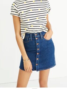 Madewell Stretch Denim Straight Mini Skirt 29